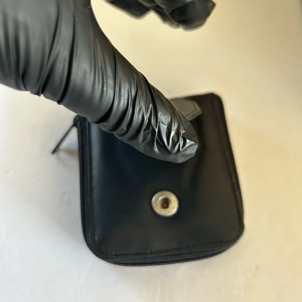 Sleek Black Leather Card Holder